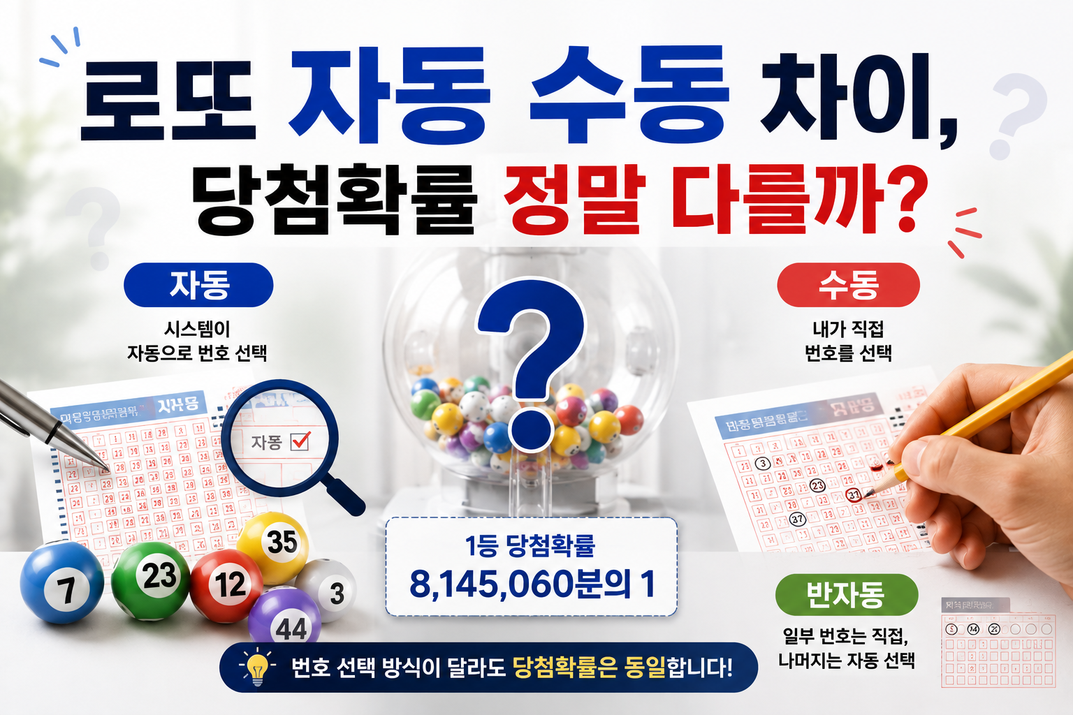 로또 자동 수동 차이, 당첨확률 정말 다를까?